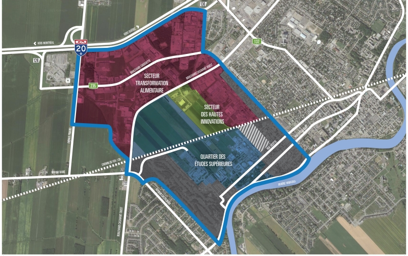 Le territoire de la Cité de l'innovation agroalimentaire : 5 km2 dédié à la croissance des entreprises de la filière